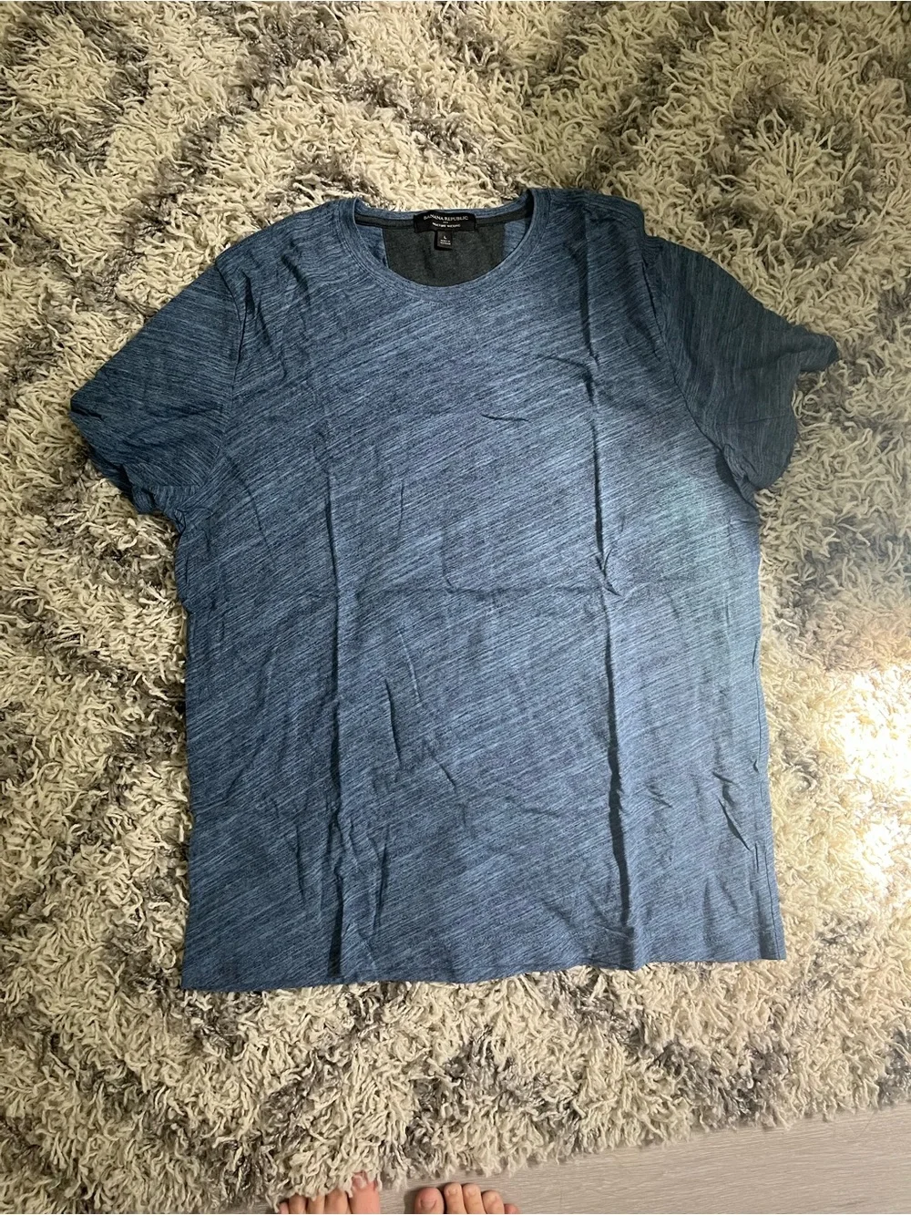 Banana Republic Heathered Navy Crew Neck Tee